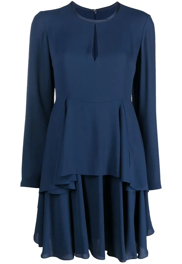 Emporio Armani plisserad miniklänning - NAVY