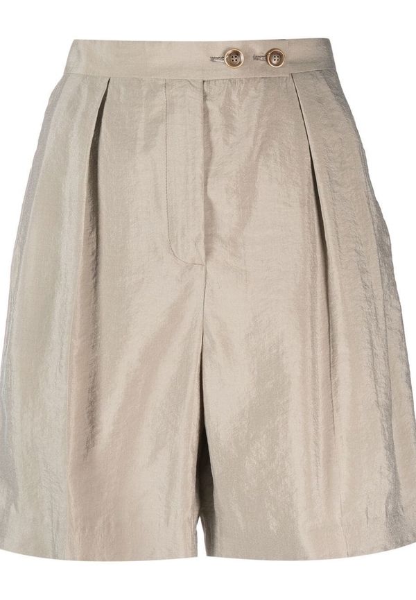 Emporio Armani plisserade shorts med hög midja - Grön