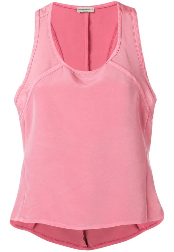Emporio Armani Pre-Owned linne med lagerdesign från 1990-talet - Rosa