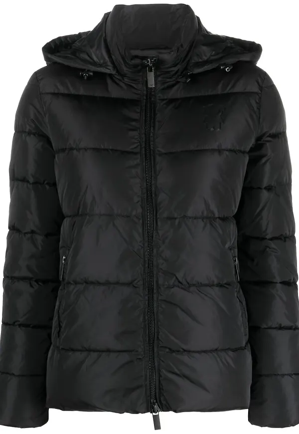 Emporio Armani puffjacka med dragkedja - Svart
