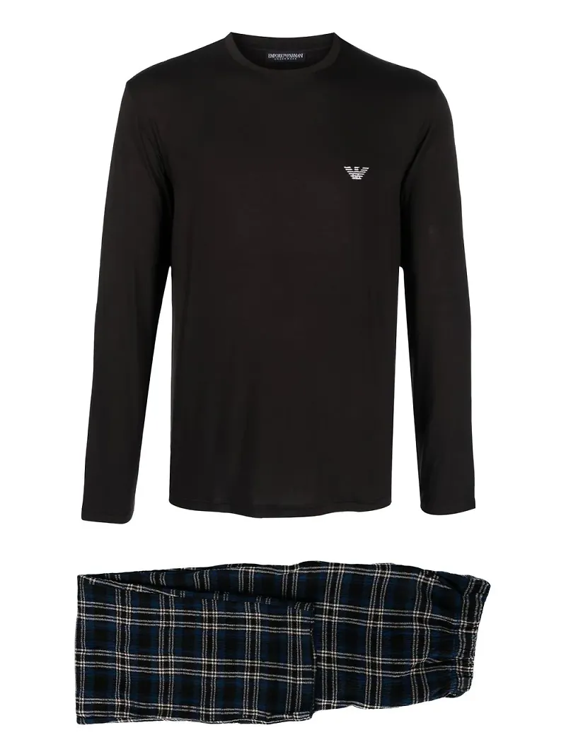 Emporio Armani pyjamas med logotyp - Svart