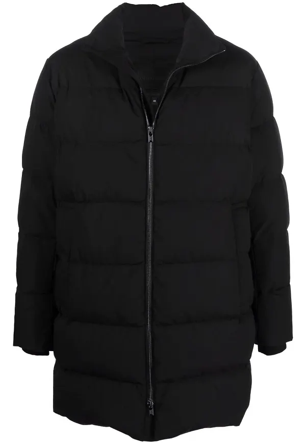 Emporio Armani quiltad kappa i puffmodell - Svart