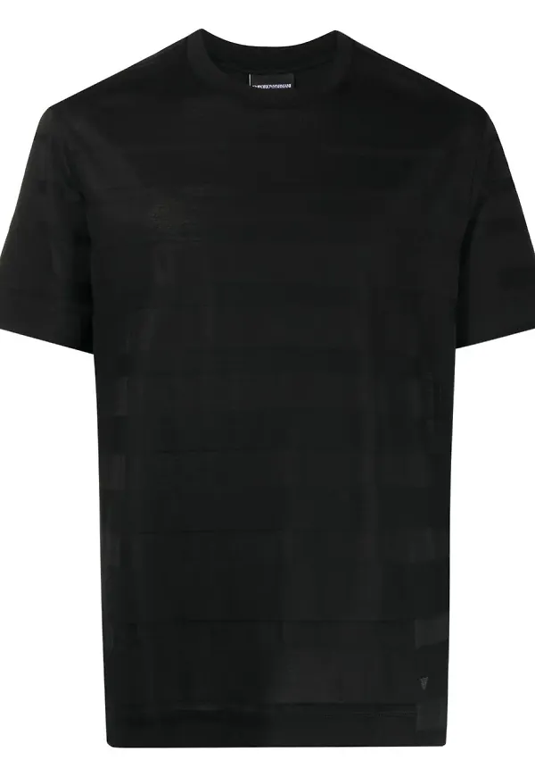 Emporio Armani randig t-shirt - Svart