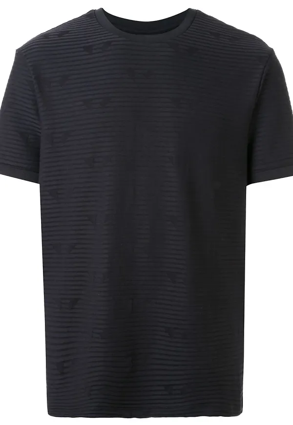 Emporio Armani randig t-shirt - Svart