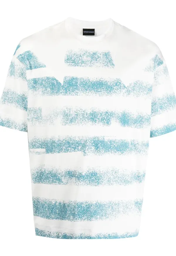 Emporio Armani randig t-shirt - Vit
