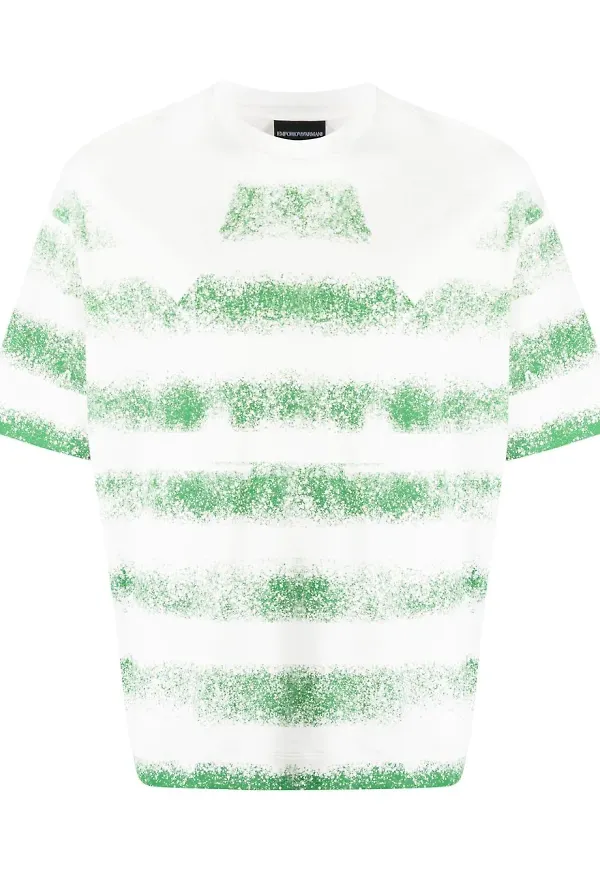 Emporio Armani randig t-shirt - Vit