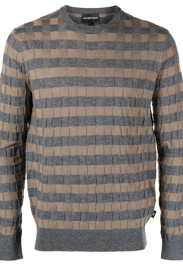 Emporio Armani randig tröja - Grå