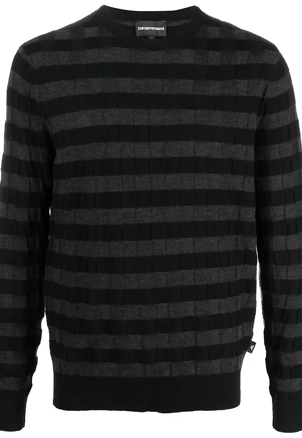 Emporio Armani randig tröja - Svart