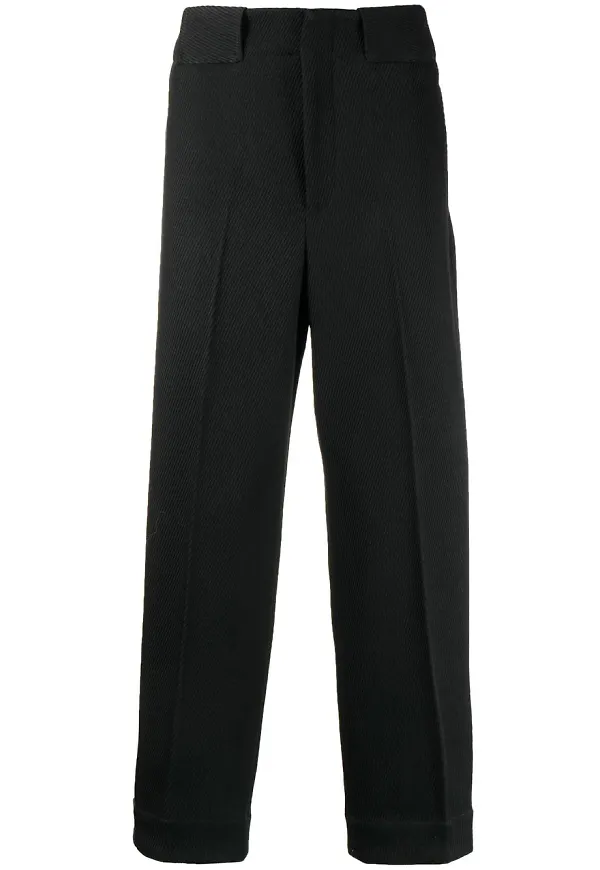Emporio Armani randiga slacks - Svart