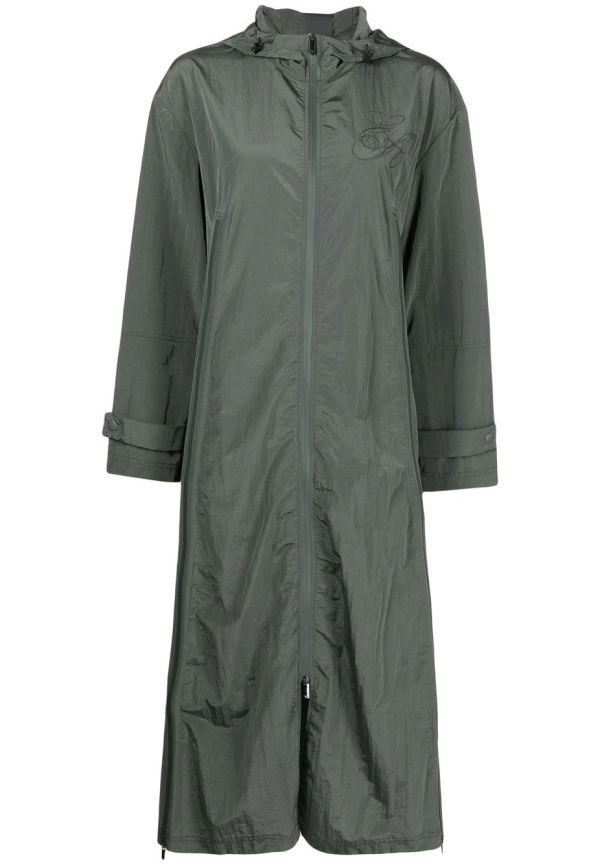 Emporio Armani regnkappa med broderad logotyp - Grön