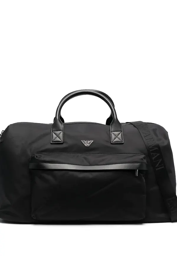 Emporio Armani resväska med logotypplakett - Svart