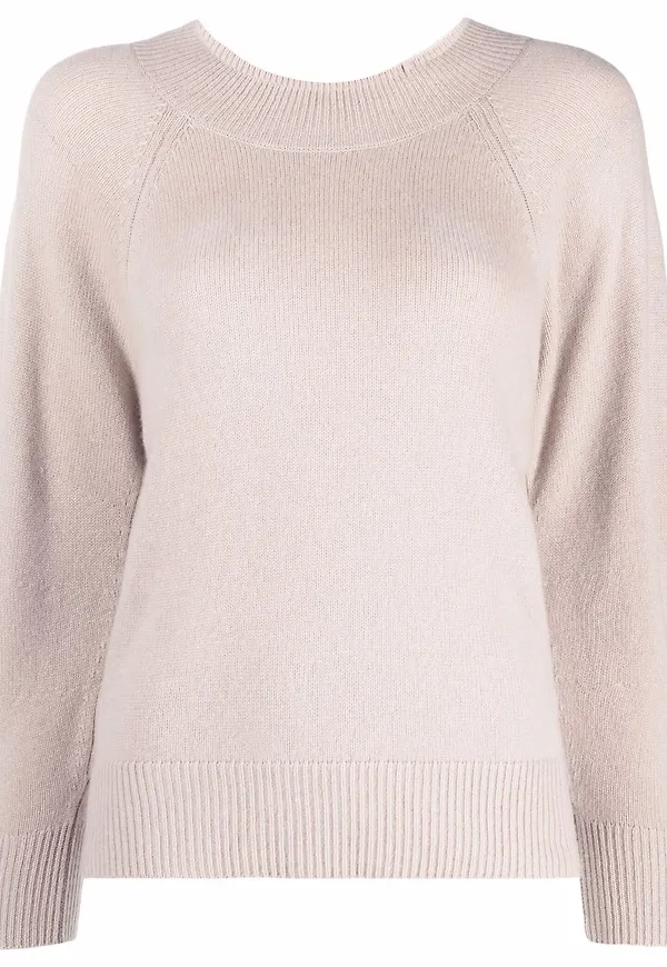 Emporio Armani ribbstickad kashmirtröja - Neutral