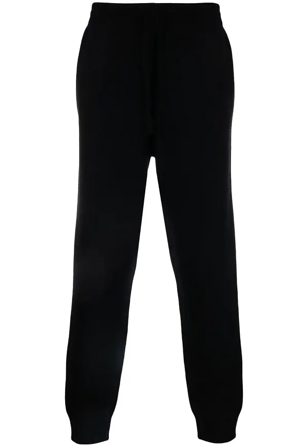 Emporio Armani ribbstickade trackpants - Blå