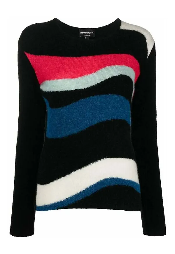 Emporio Armani Round-neck Knitwear Svart, Dam