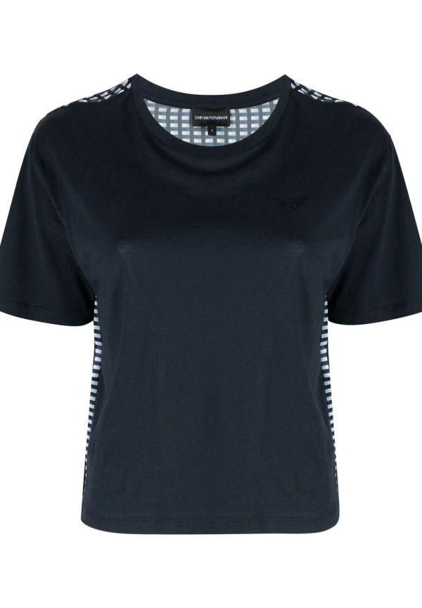 Emporio Armani rutig t-shirt - Blå