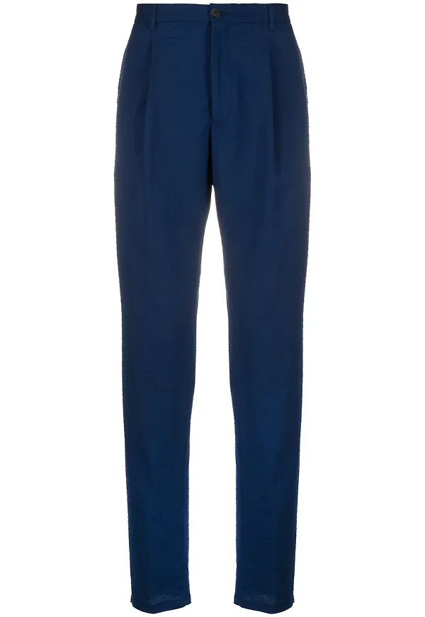 Emporio Armani seersucker-byxor - Blå
