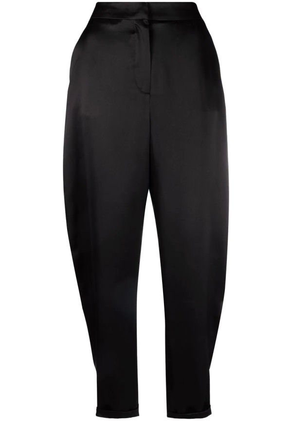 Emporio Armani sidenbyxor med oval skärning - Svart