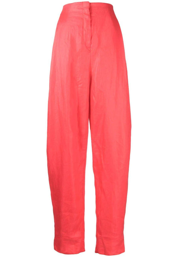 Emporio Armani slacks med hög midja - Röd