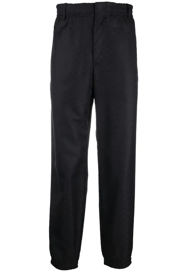 Emporio Armani slacks med monogram - Blå
