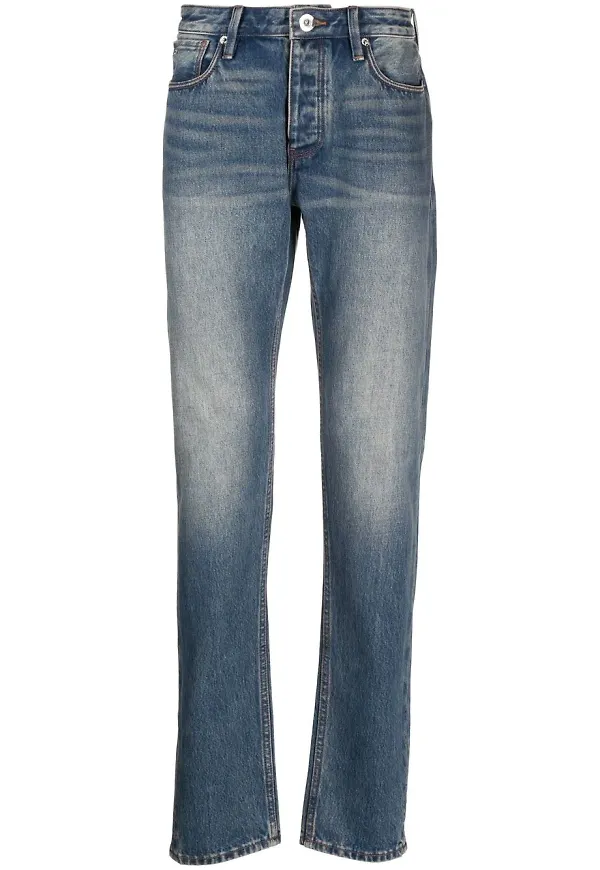 Emporio Armani stentvättade straight-jeans - Blå