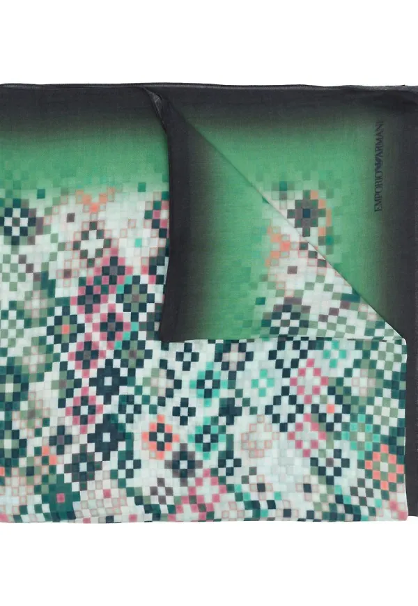 Emporio Armani stickad halsduk - Grön