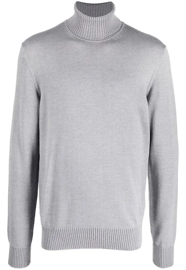 Emporio Armani stickad tröja med rullkrage - Grå