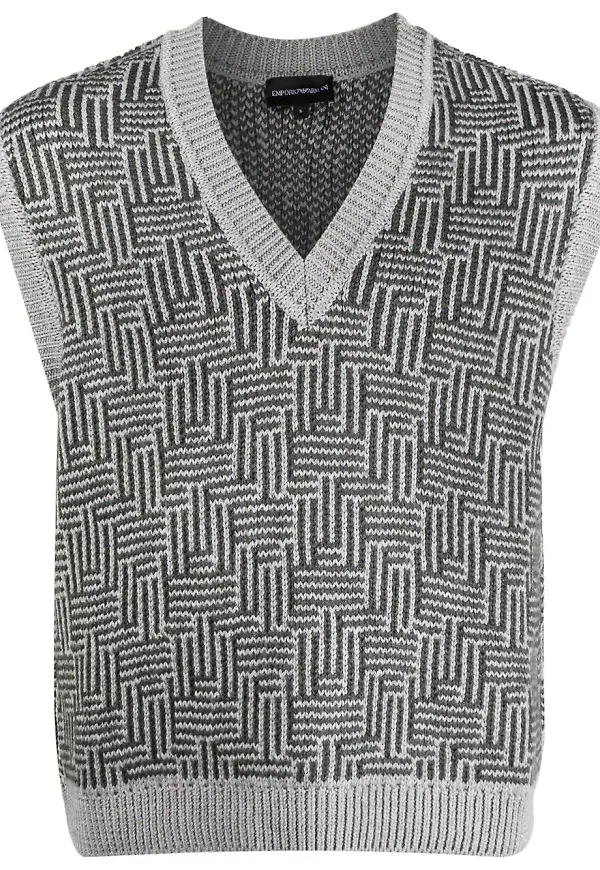 Emporio Armani stickad tröjväst - Grå