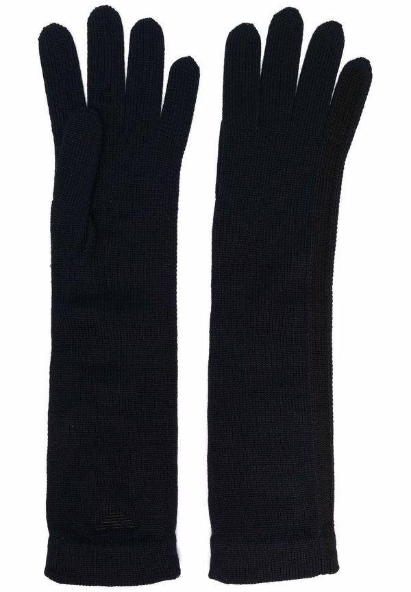 Emporio Armani stickade långa handskar - Blå