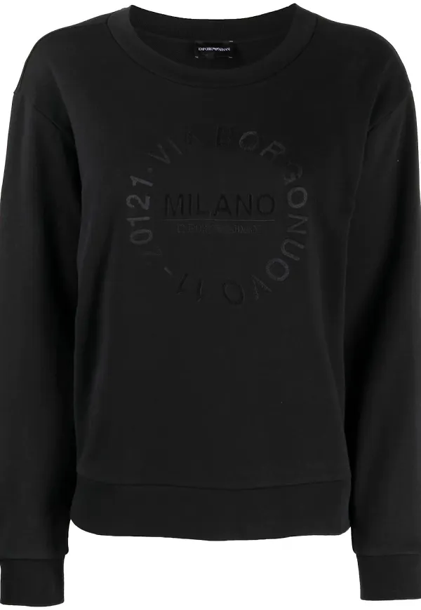 Emporio Armani sweatshirt med broderad logotyp - Svart