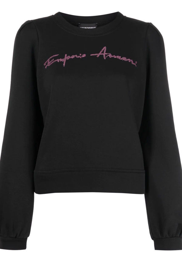 Emporio Armani sweatshirt med logotyp - Svart