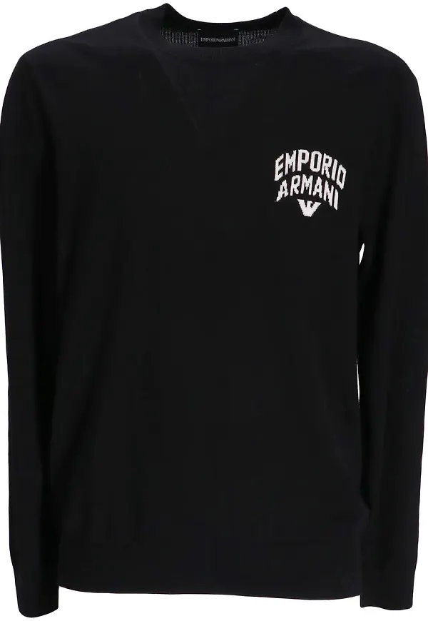 Emporio Armani sweatshirt med logotyp - Svart
