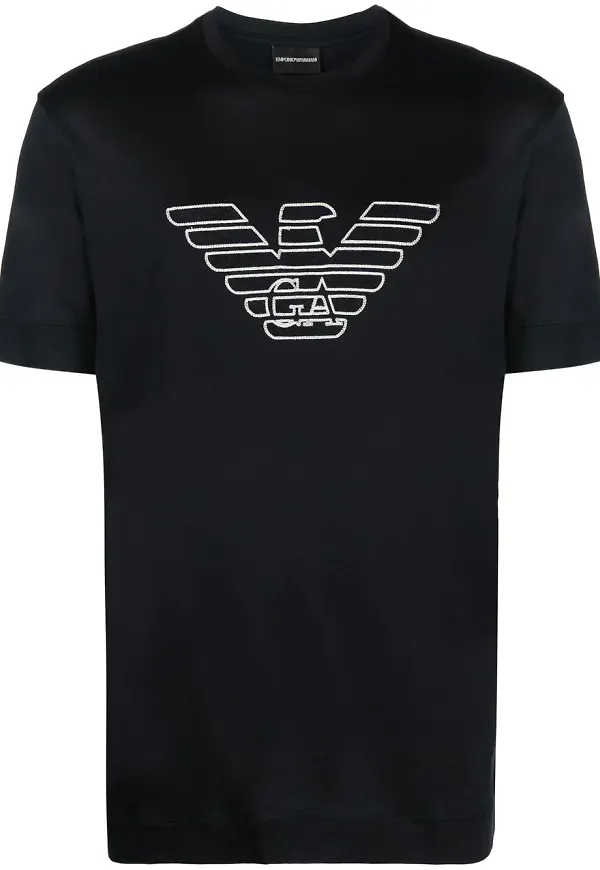 Emporio Armani t-shirt med broderad logotyp - Blå