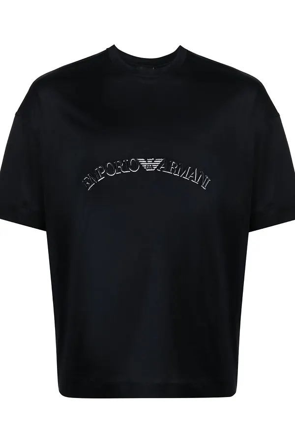 Emporio Armani t-shirt med broderad logotyp - Blå
