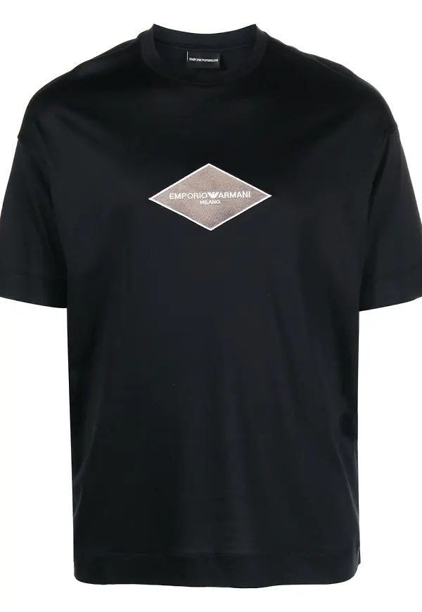 Emporio Armani t-shirt med broderad logotyp - Blå