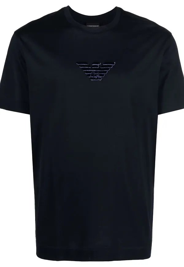 Emporio Armani t-shirt med broderad logotyp - Blå