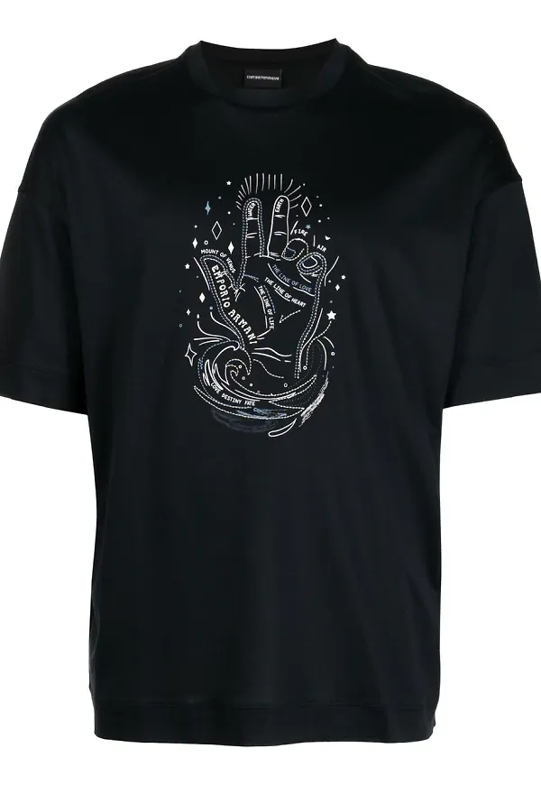 Emporio Armani t-shirt med grafiskt tryck - Blå