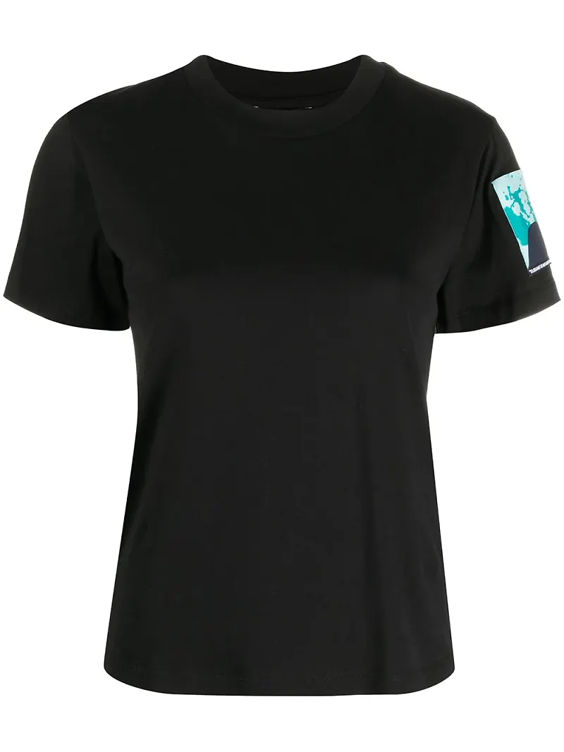 Emporio Armani t-shirt med grafiskt tryck på ärmen - Svart