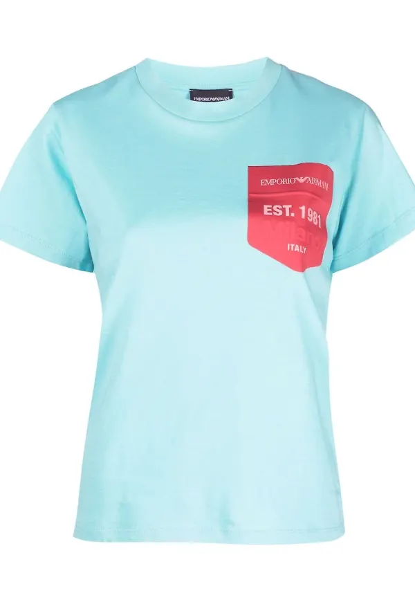 Emporio Armani t-shirt med logotyp - Blå