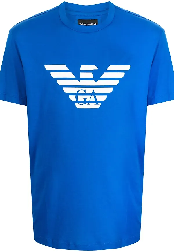 Emporio Armani t-shirt med logotyp - Blå