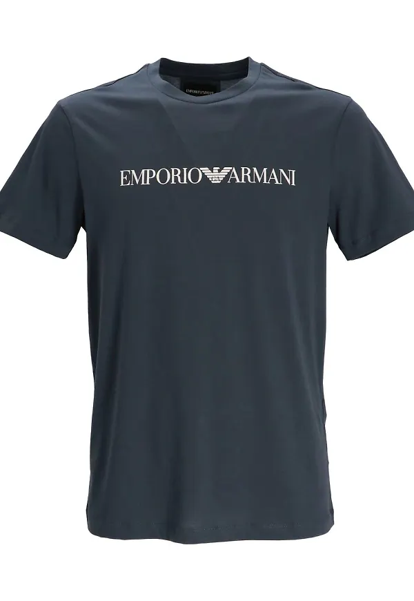 Emporio Armani t-shirt med logotyp - Blå