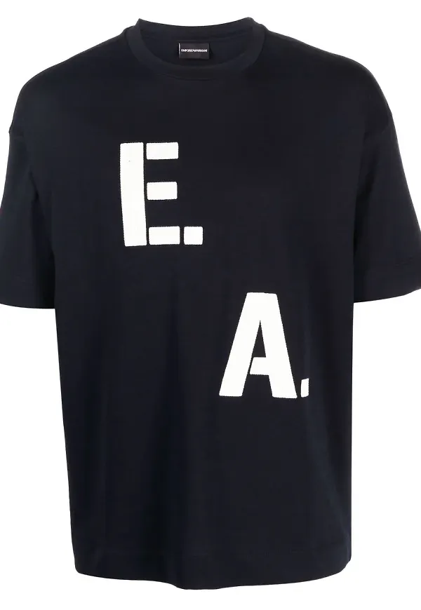 Emporio Armani t-shirt med logotyp - Blå