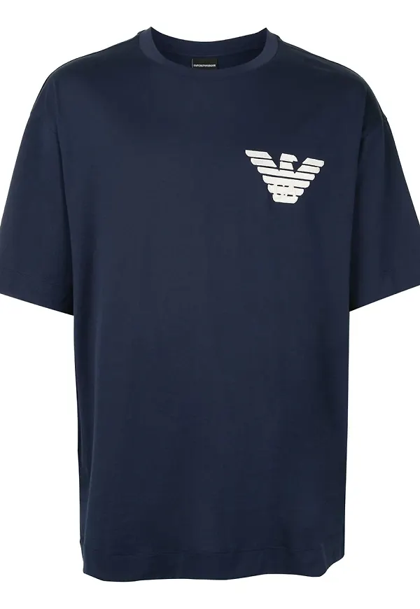 Emporio Armani t-shirt med logotyp - Blå