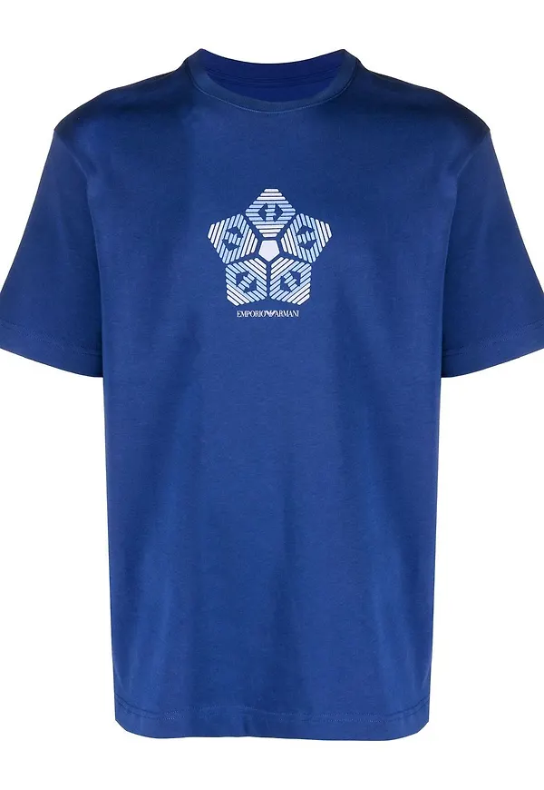 Emporio Armani t-shirt med logotyp - Blå
