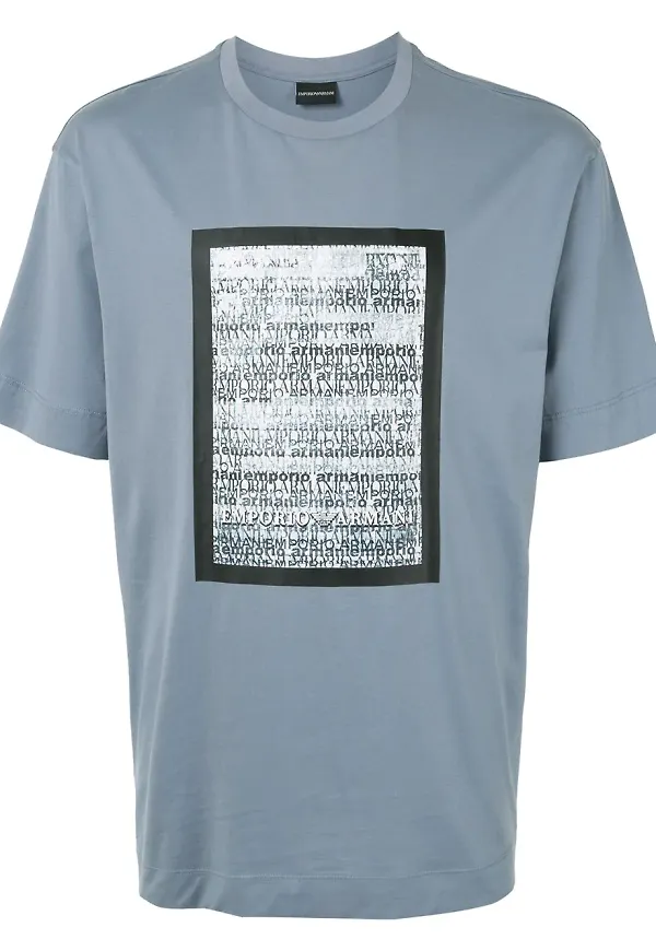 Emporio Armani t-shirt med logotyp - Blå