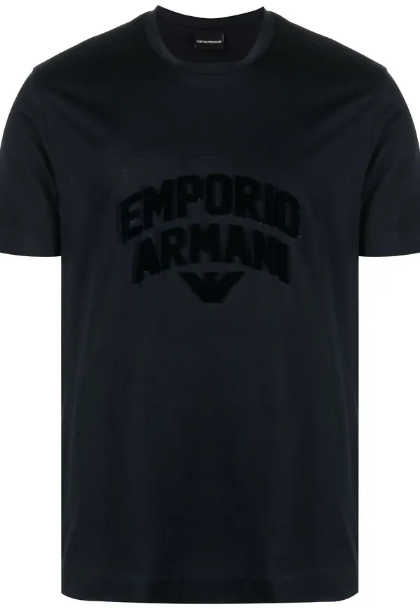 Emporio Armani t-shirt med logotyp - Blå