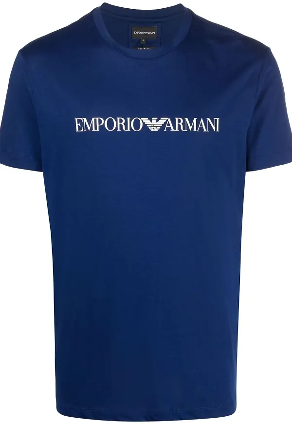 Emporio Armani t-shirt med logotyp - Blå