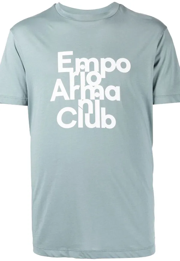 Emporio Armani t-shirt med logotyp - Blå