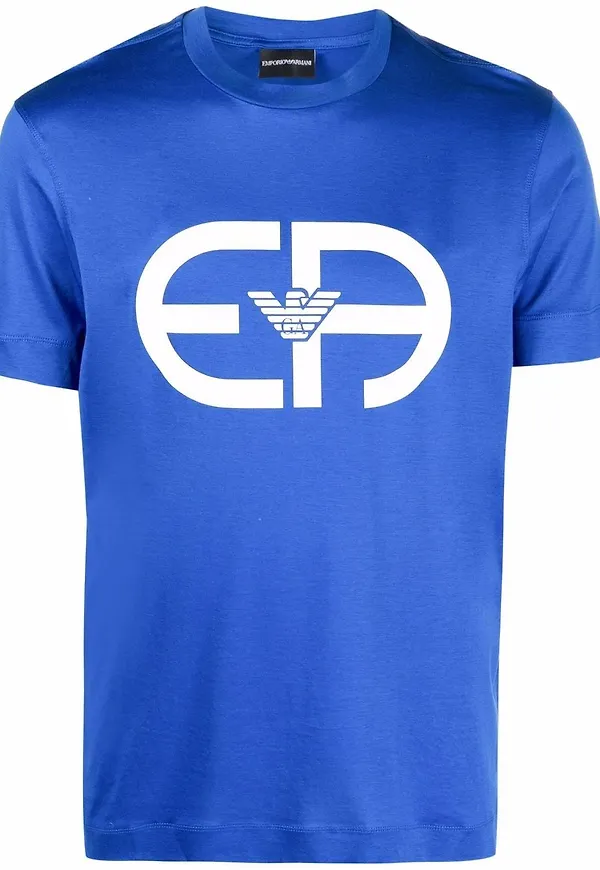 Emporio Armani t-shirt med logotyp - Blå