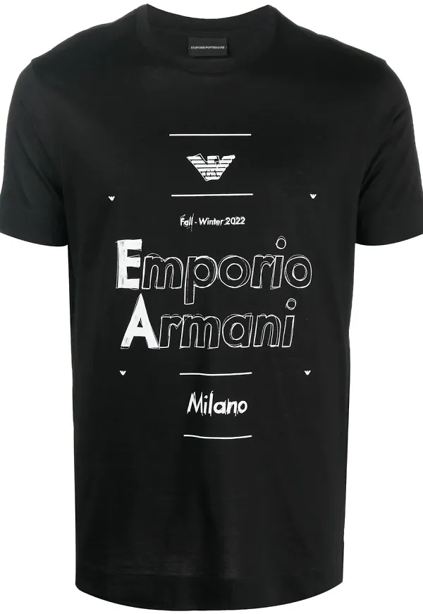 Emporio Armani t-shirt med logotyp - Svart