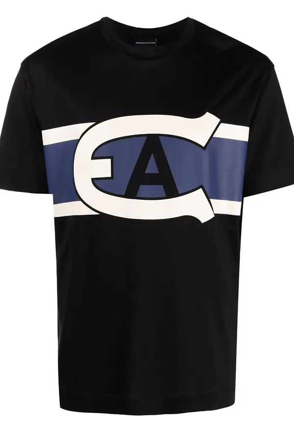 Emporio Armani t-shirt med logotyp - Svart